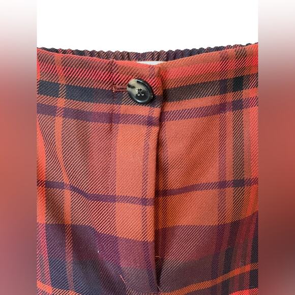 WILFRED NWT ARITZIA Dawna Check Plaid Barrel Leg Pant Burgundy Size Small Autumn - Picture 5 of 10